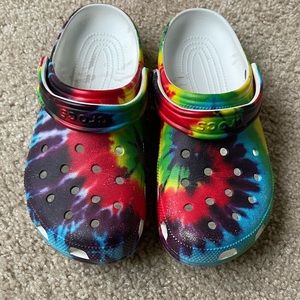 Tie dye crocs